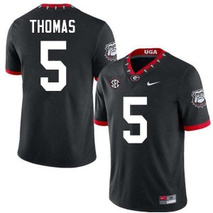 Men Noah Thomas 100th Anniversary Black Georgia Bulldogs #5 College Football Limited Jersey 258123-424