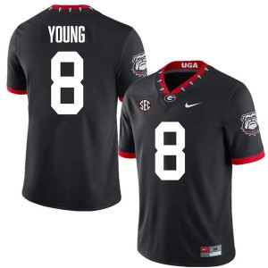 Men Colbie Young 100th Anniversary Black Georgia Bulldogs #8 College Football High School Jerseys 784447-581