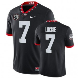 Men Lawson Luckie 100th Anniversary Black Georgia Bulldogs #7 College Football Game Jerseys 761419-905