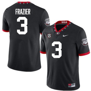Men Nate Frazier 100th Anniversary Black Georgia Bulldogs #3 College Football Stitched Jerseys 991295-459