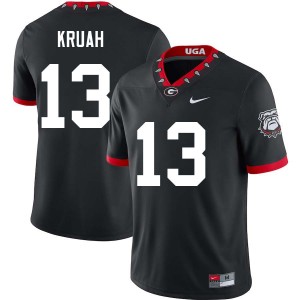 Men AJ Kruah 100th Anniversary Black Georgia Bulldogs #13 College Football NCAA Jerseys 681013-320