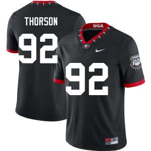 Men Brett Thorson 100th Anniversary Black Georgia Bulldogs #92 College Football 2025 Jersey 770362-890