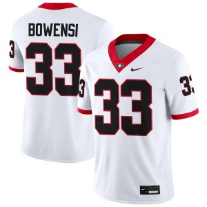Men Chauncey Bowens White Georgia Bulldogs #33 College Football Replica Jerseys 923527-269