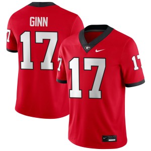 Men Colter Ginn Red Georgia Bulldogs #17 College Football NCAA Jerseys 489814-155