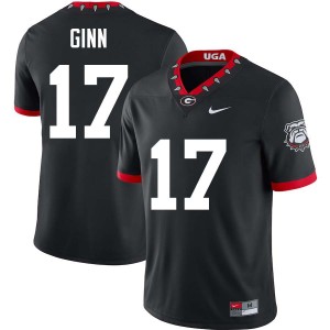 Men Colter Ginn 100th Anniversary Black Georgia Bulldogs #17 College Football Official Jersey 832772-951