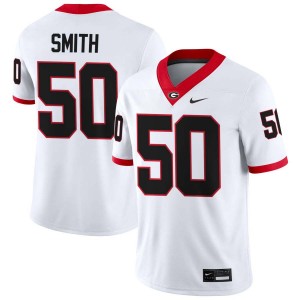 Men Cortez Smith White Georgia Bulldogs #50 College Football NCAA Jersey 207521-830