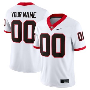 Men Custom White Georgia Bulldogs #00 College Football Limited Jersey 175271-911