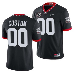 Men Custom 100th Anniversary Black Georgia Bulldogs #00 College Football High School Jersey 796599-647