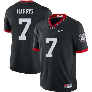 Men Daniel Harris 100th Anniversary Black Georgia Bulldogs #7 College Football University Jersey 383788-957