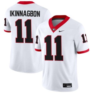 Men Darren Ikinnagbon White Georgia Bulldogs #11 College Football Stitched Jersey 541080-975