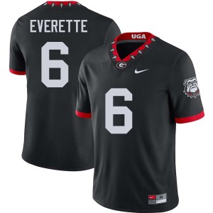 Men Daylen Everette 100th Anniversary Black Georgia Bulldogs #6 College Football Game Jersey 739417-237