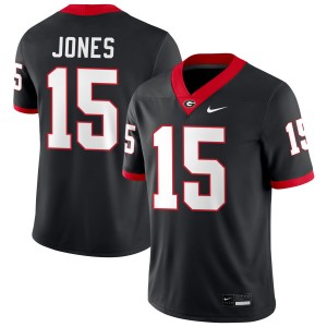 Men Demello Jones Black Georgia Bulldogs #15 College Football University Jersey 102527-283