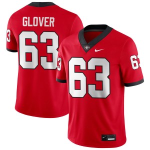 Men Dontrell Glover Red Georgia Bulldogs #63 College Football Stitched Jersey 372680-104