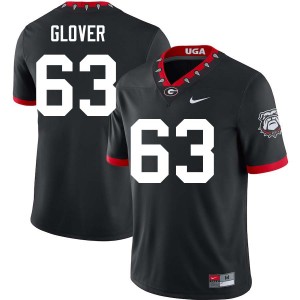 Men Dontrell Glover 100th Anniversary Black Georgia Bulldogs #63 College Football Stitched Jerseys 710451-973