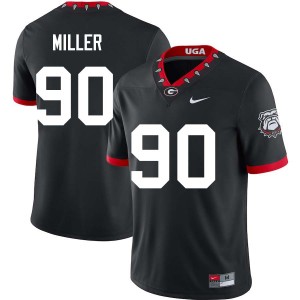Men Drew Miller 100th Anniversary Black Georgia Bulldogs #90 College Football Player Jersey 801450-446