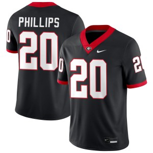 Men Dwight Phillips Jr. Black Georgia Bulldogs #20 College Football Embroidery Jersey 246784-920