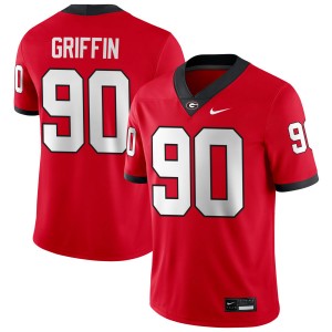 Men Elijah Griffin Red Georgia Bulldogs #90 College Football Game Jersey 221962-952