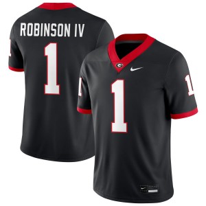 Men Ellis Robinson IV Black Georgia Bulldogs #1 College Football Replica Jerseys 255074-691