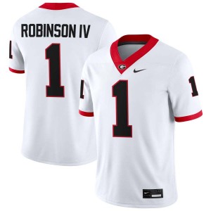 Men Ellis Robinson IV White Georgia Bulldogs #1 College Football Player Jersey 918060-278