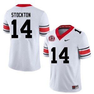 Men Gunner Stockton 40th Anniversary White Georgia Bulldogs #14 College Football Official Jersey 217696-505