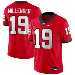 Men Hezekiah Millender Red Georgia Bulldogs #19 College Football Official Jerseys 744307-864