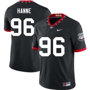 Men JJ Hanne 100th Anniversary Black Georgia Bulldogs #96 College Football Game Jersey 730871-247