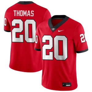 Men JaCorey Thomas Red Georgia Bulldogs #20 College Football Official Jersey 471737-679