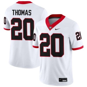 Men JaCorey Thomas White Georgia Bulldogs #20 College Football 2025-26 Jersey 567525-254