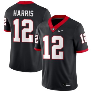 Men Jaden Harris Black Georgia Bulldogs #12 College Football Limited Jersey 967148-566