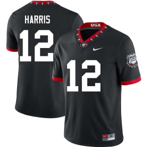 Men Jaden Harris 100th Anniversary Black Georgia Bulldogs #12 College Football Limited Jerseys 172561-594