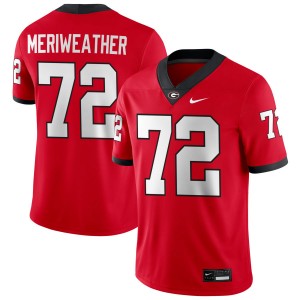 Men Jamal Meriweather Red Georgia Bulldogs #72 College Football Official Jersey 273274-784