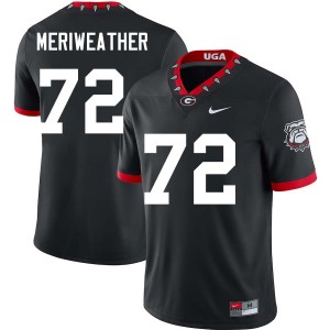 Men Jamal Meriweather 100th Anniversary Black Georgia Bulldogs #72 College Football High School Jerseys 833977-979