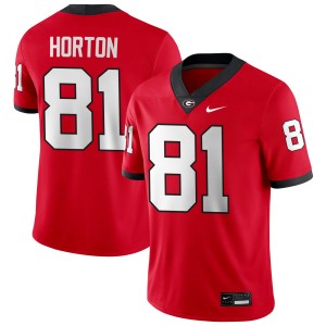 Men Josh Horton Red Georgia Bulldogs #81 College Football NCAA Jersey 738321-628