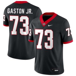 Men Juan Gaston Black Georgia Bulldogs #73 College Football Embroidery Jersey 920767-653