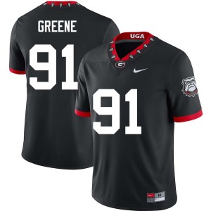 Men Justin Greene 100th Anniversary Black Georgia Bulldogs #91 College Football Limited Jersey 115108-515