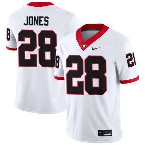 Men Kris Jones White Georgia Bulldogs #28 College Football Game Jerseys 536892-715