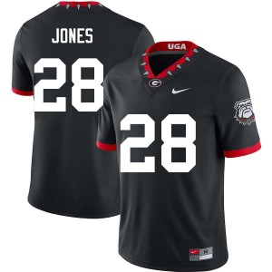 Men Kris Jones 100th Anniversary Black Georgia Bulldogs #28 College Football Game Jerseys 379274-100