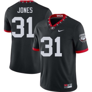 Men Kyron Jones 100th Anniversary Black Georgia Bulldogs #31 College Football Game Jerseys 107084-114