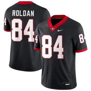 Men Landon Roldan Black Georgia Bulldogs #84 College Football Stitched Jersey 944122-409