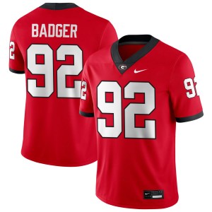 Men Liam Badger Red Georgia Bulldogs #92 College Football 2025-26 Jerseys 923968-652