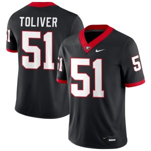 Men Malachi Toliver Black Georgia Bulldogs #51 College Football Game Jersey 804565-302