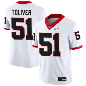 Men Malachi Toliver White Georgia Bulldogs #51 College Football Alumni Jerseys 338037-980