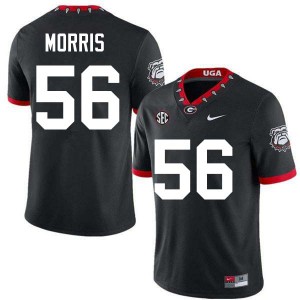 Men Micah Morris 100th Anniversary Black Georgia Bulldogs #56 College Football 2025 Jersey 116561-883