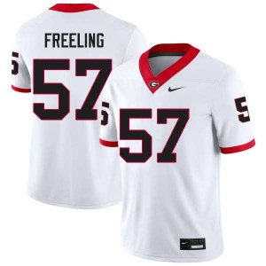 Men Monroe Freeling White Georgia Bulldogs #57 College Football University Jersey 191149-164