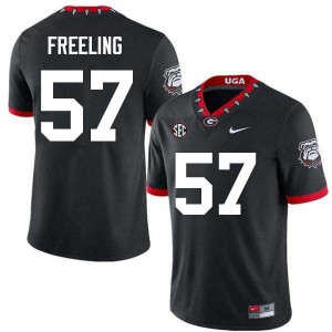 Men Monroe Freeling 100th Anniversary Black Georgia Bulldogs #57 College Football NCAA Jerseys 389886-999
