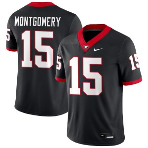 Men Ryan Montgomery Black Georgia Bulldogs #15 College Football Stitched Jersey 508296-368