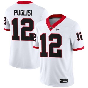Men Ryan Puglisi White Georgia Bulldogs #12 College Football Alumni Jerseys 413575-512