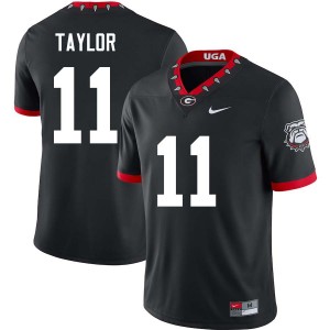 Men Talyn Taylor 100th Anniversary Black Georgia Bulldogs #11 College Football Official Jersey 535084-760