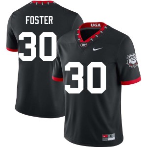 Men Terrell Foster 100th Anniversary Black Georgia Bulldogs #30 College Football Stitched Jersey 753314-335