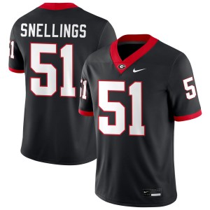 Men Will Snellings Black Georgia Bulldogs #51 College Football 2025-26 Jerseys 905411-849
